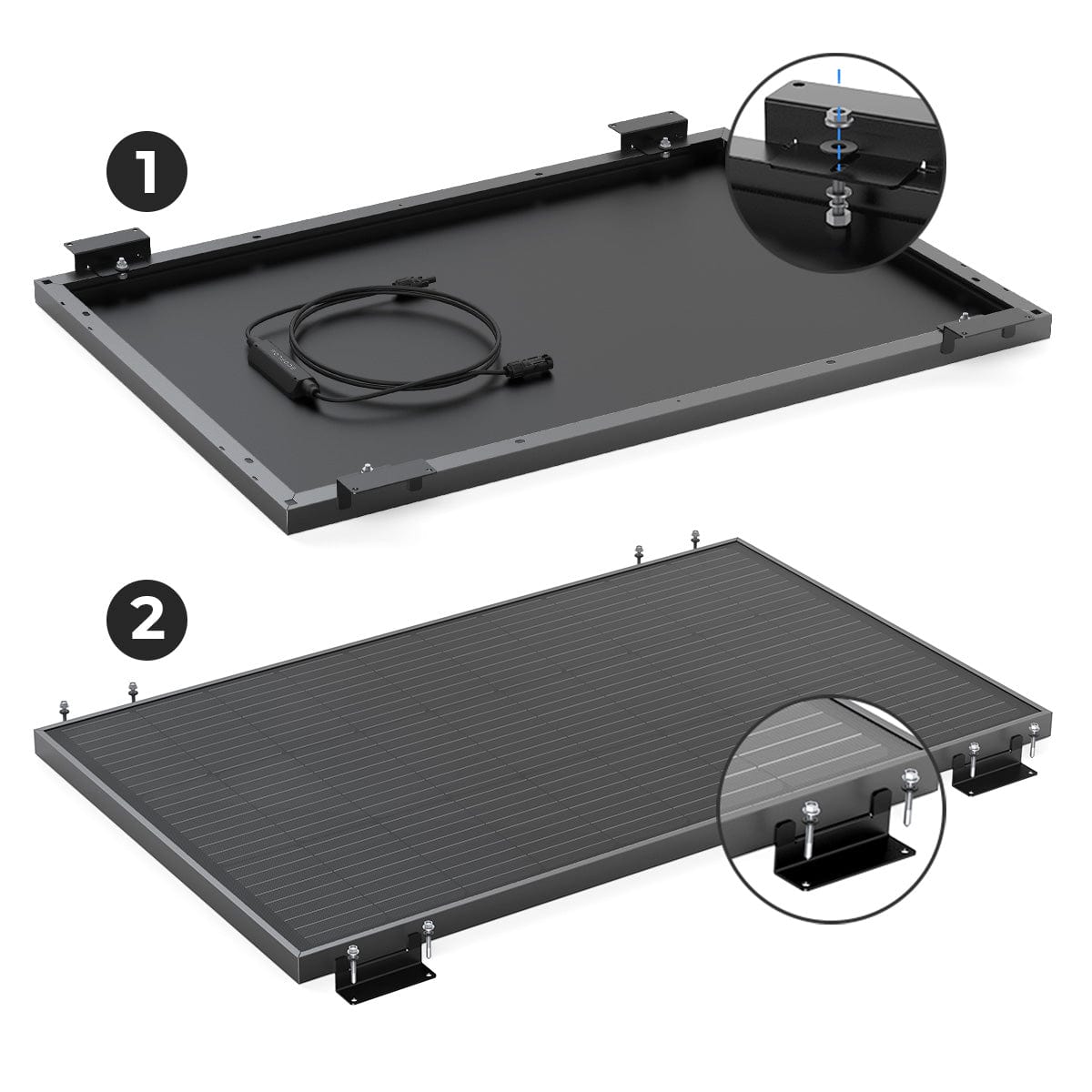 Rigid Solar Panel Mounting Feet EcoFlow