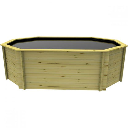 1419 Gallon Octagonal Raised Wooden Koi Pond DIY Kit 44mm