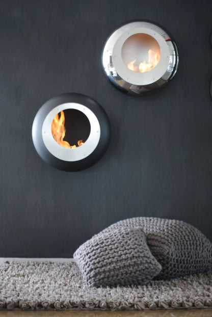 Cocoon Vellum Bioethanol Wall Fireplace Matte Black