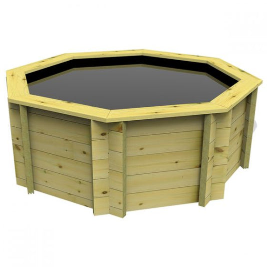 348 Gallon Octagonal Raised Wooden Koi Pond DIY Kit 44mm